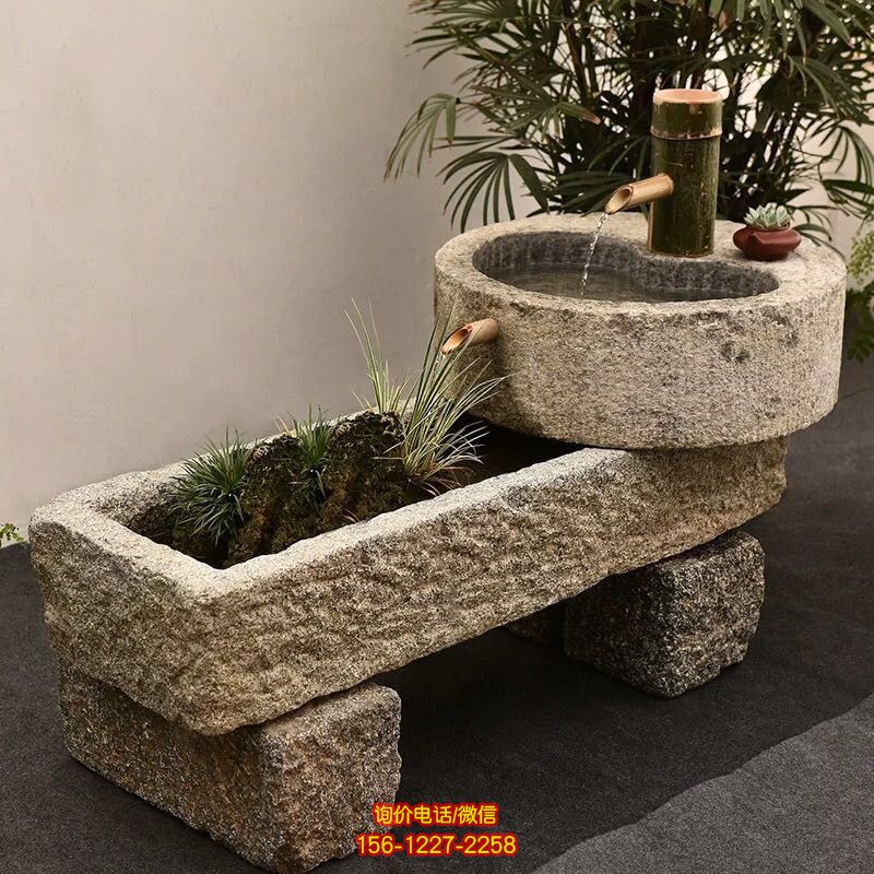 舊石槽老石缸青石石槽魚缸石頭花盆陽臺(tái)水景竹子流水圓形養(yǎng)荷花池 舊石槽老石缸青石石槽魚缸石頭花盆陽臺(tái)水景竹子流水圓形養(yǎng)荷花池