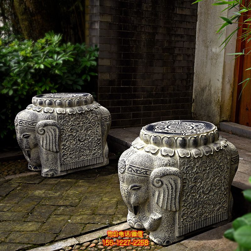 吉祥小象石鼓門墩抱鼓石一對家用仿古庭院別墅看門鎮宅門口石墩擺件 吉祥小象石鼓門墩抱鼓石一對家用仿古庭院別墅看門鎮宅門口石墩擺件