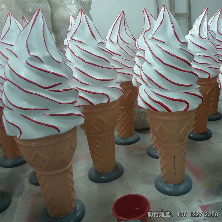 供應大型玻璃鋼冰激凌雕塑，仿真冰激凌雕塑