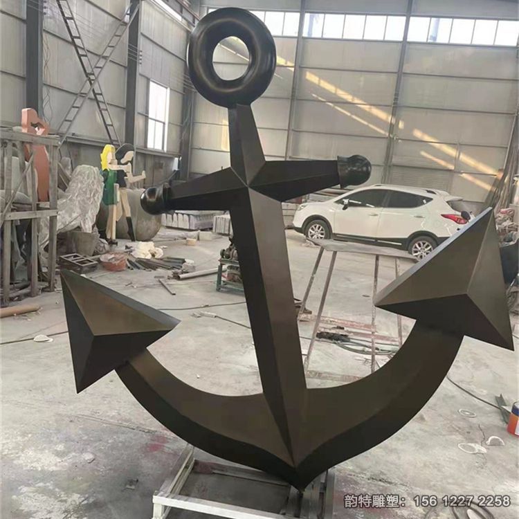 廣場(chǎng)不銹鋼船錨雕塑，加工定做大型雕塑船錨